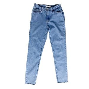Levi’s 721 High Rise Skinny Straight Leg Jeans With Raw Hem